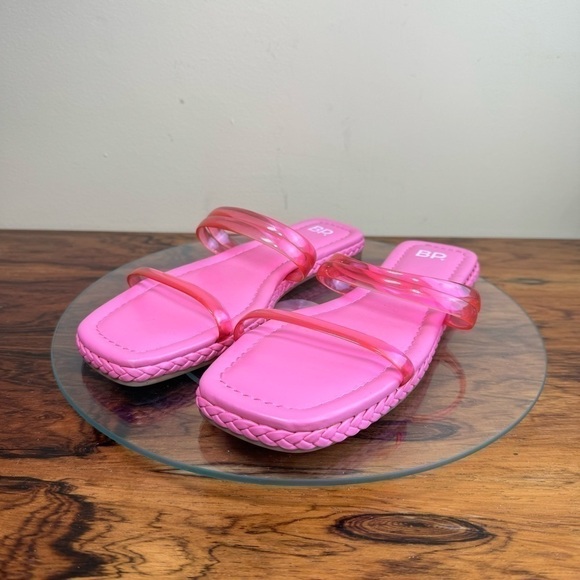 NEW Nordstrom BP Viola Barbie Pink Braided Flat Slide Sandals - Picture 9 of 14